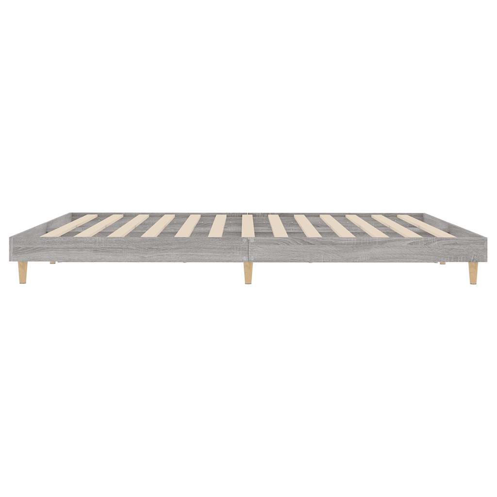 Cadre de lit sans matelas sonoma gris 120x200cm bois ingénierie