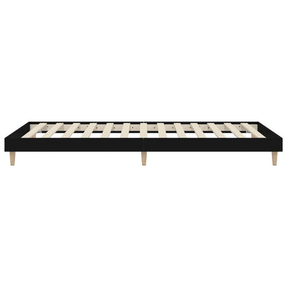 Cadre de lit sans matelas noir 100x200 cm bois d'ingénierie