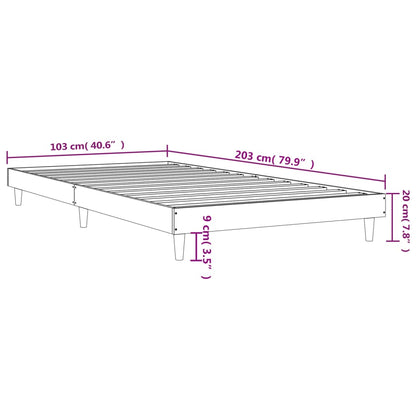 Cadre de lit sans matelas noir 100x200 cm bois d'ingénierie