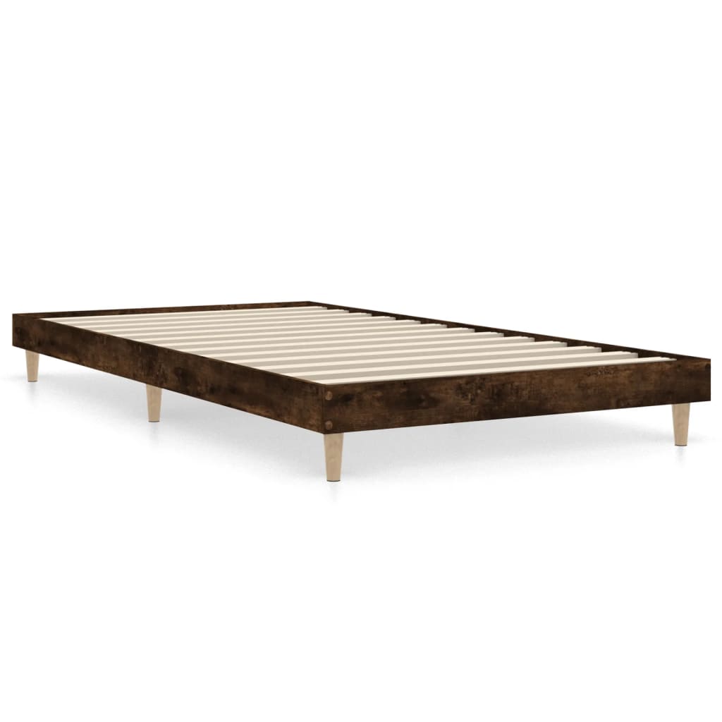 Cadre de lit sans matelas chêne fumé 100x200 cm bois ingénierie