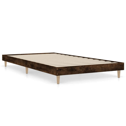 Cadre de lit sans matelas chêne fumé 100x200 cm bois ingénierie