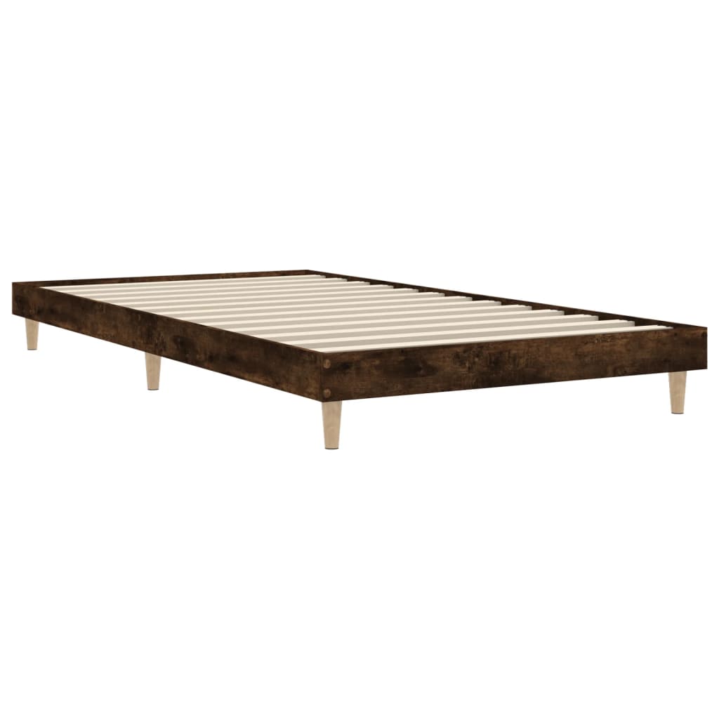 Cadre de lit sans matelas chêne fumé 100x200 cm bois ingénierie