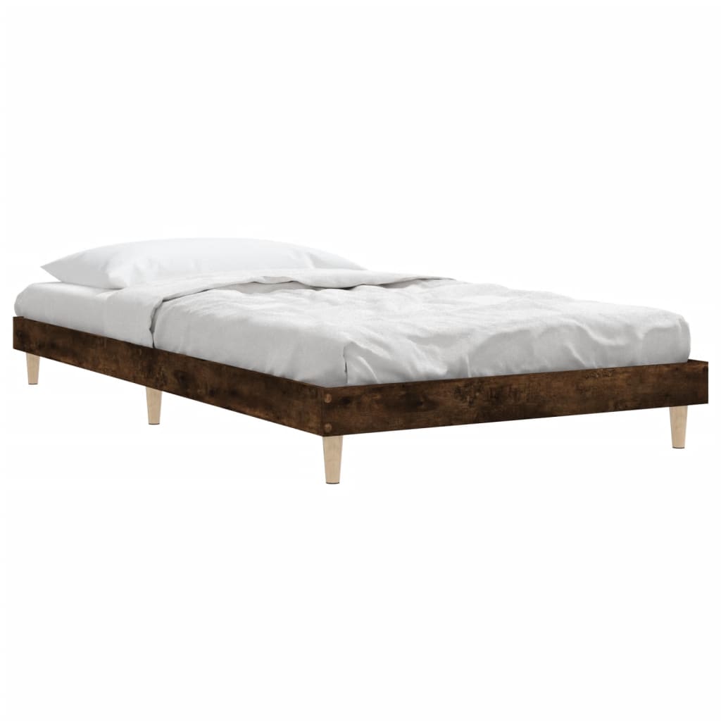 Cadre de lit sans matelas chêne fumé 100x200 cm bois ingénierie