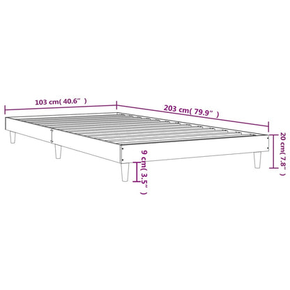 Cadre de lit sans matelas chêne fumé 100x200 cm bois ingénierie