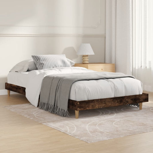 Cadre de lit sans matelas chêne fumé 100x200 cm bois ingénierie