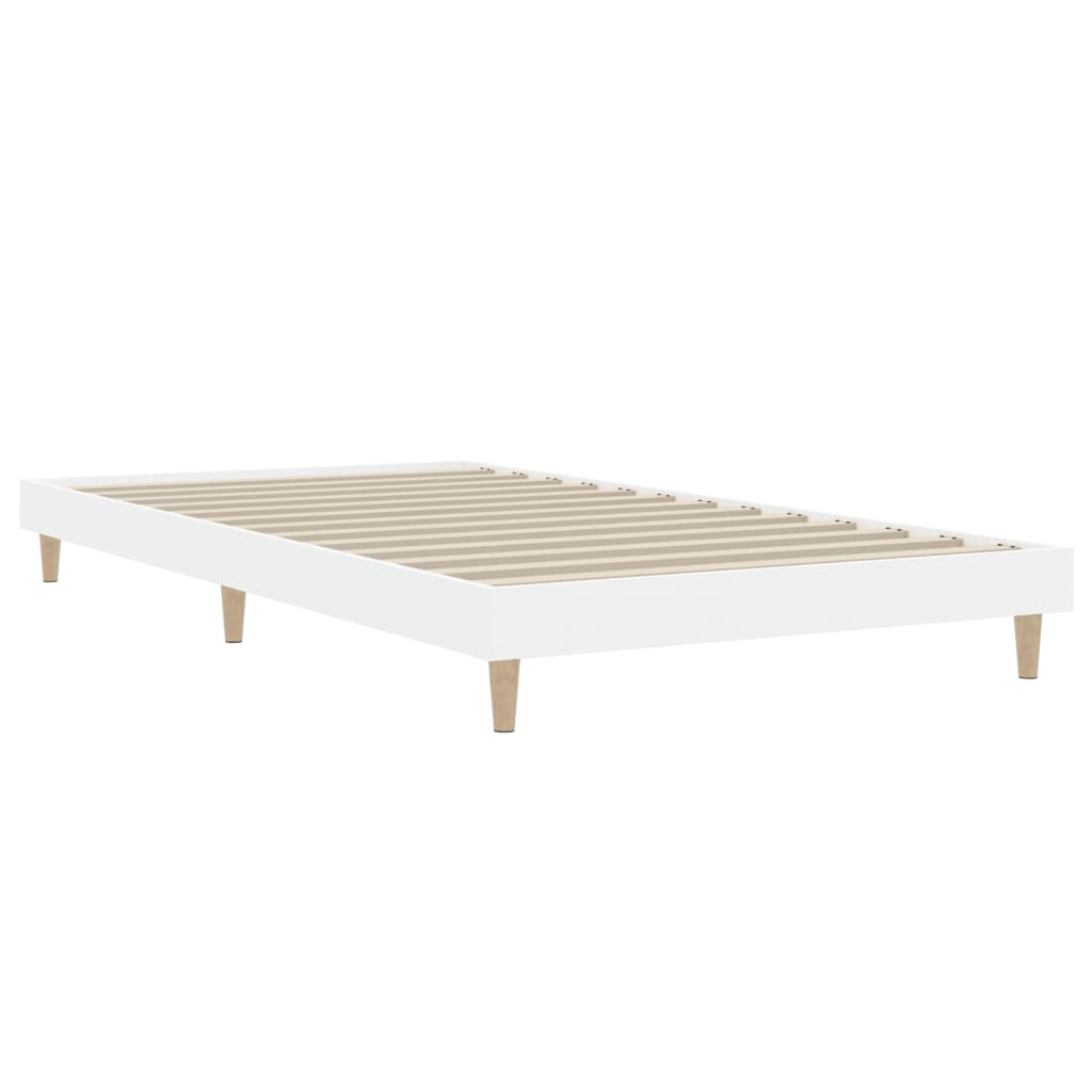 Cadre de lit sans matelas blanc 90x200 cm bois d'ingénierie