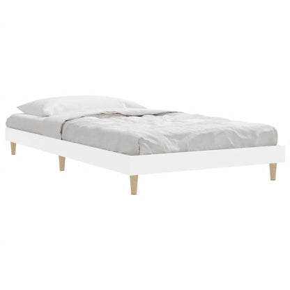 Cadre de lit sans matelas blanc 90x200 cm bois d'ingénierie