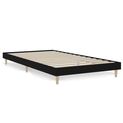 Cadre de lit sans matelas noir 90x200 cm bois d'ingénierie