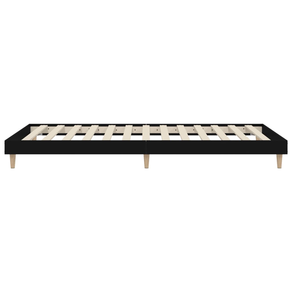 Cadre de lit sans matelas noir 90x200 cm bois d'ingénierie