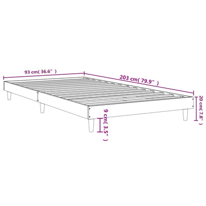 Cadre de lit sans matelas noir 90x200 cm bois d'ingénierie