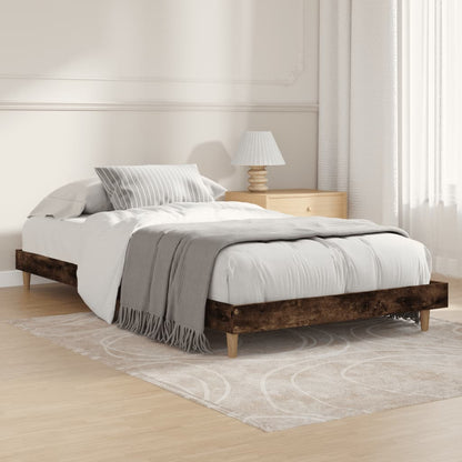 Cadre de lit sans matelas chêne fumé 90x200cm bois d'ingénierie