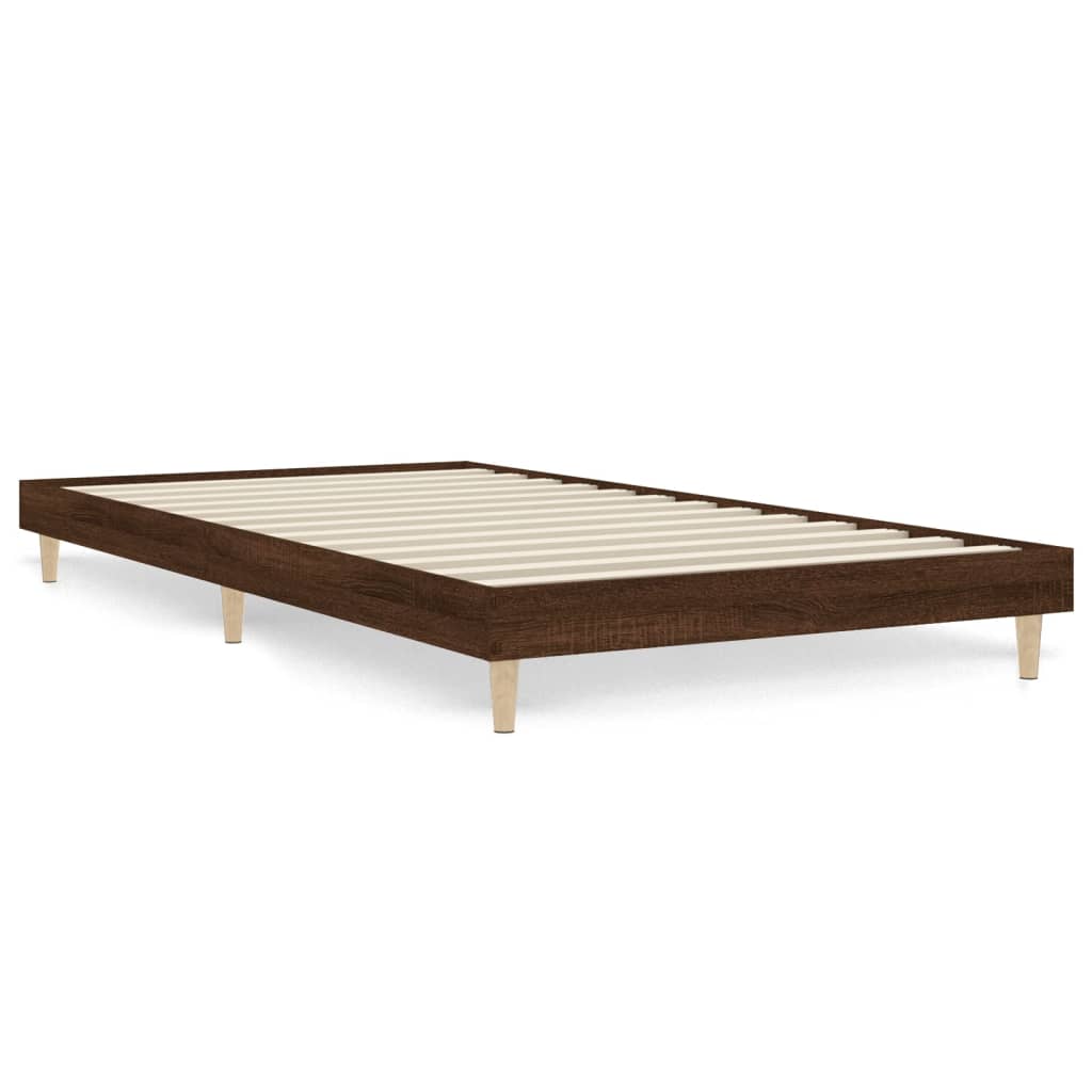 Cadre de lit sans matelas chêne marron 90x200cm bois ingénierie