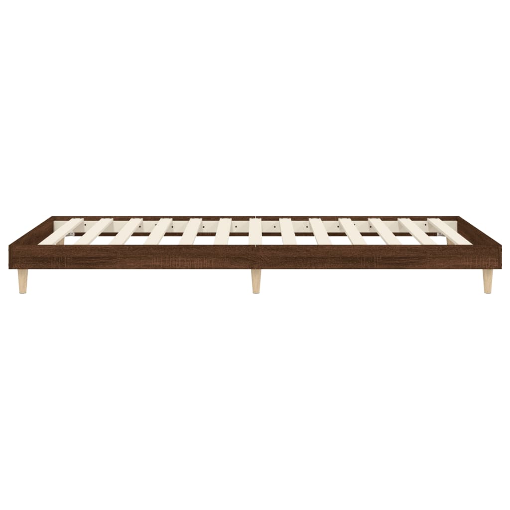 Cadre de lit sans matelas chêne marron 90x200cm bois ingénierie