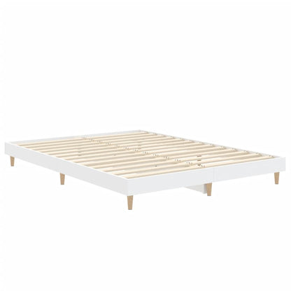 Cadre de lit sans matelas blanc 140x190 cm bois d'ingénierie