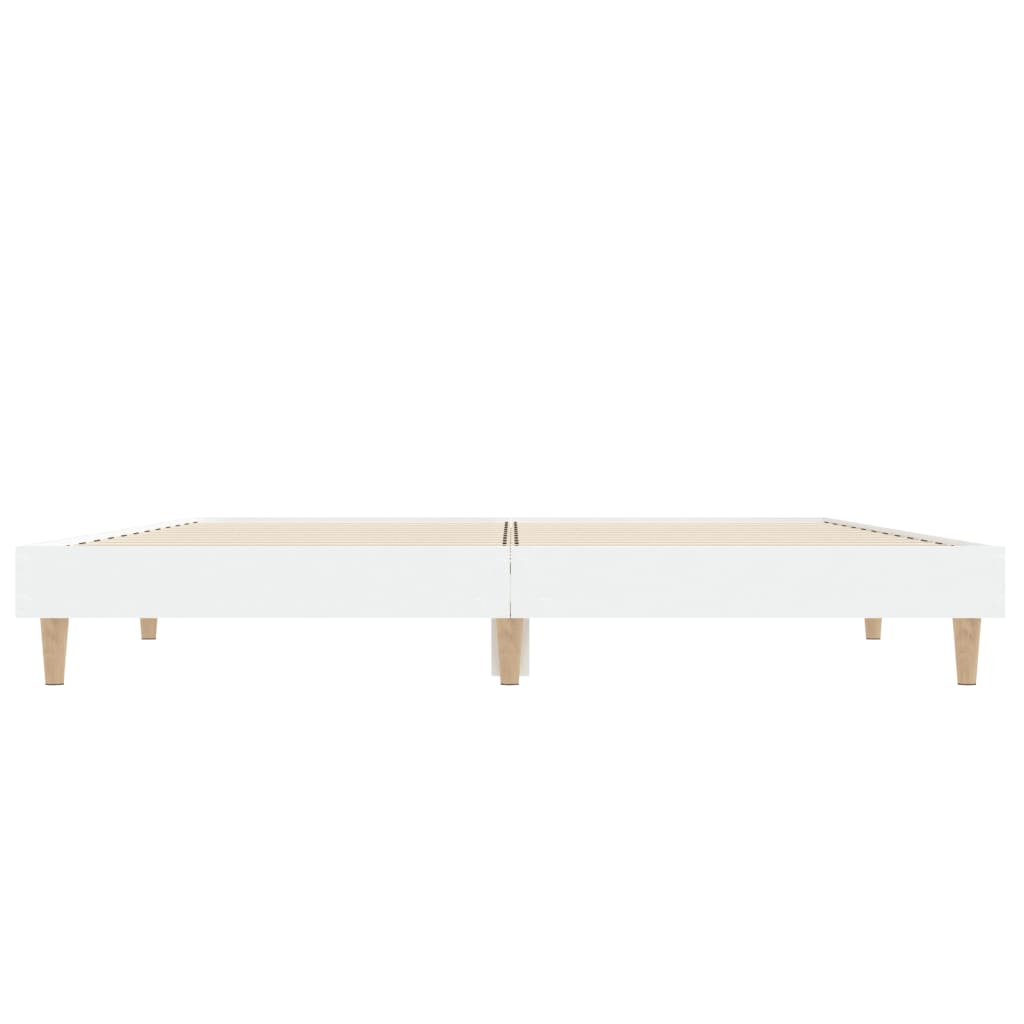 Cadre de lit sans matelas blanc 140x190 cm bois d'ingénierie