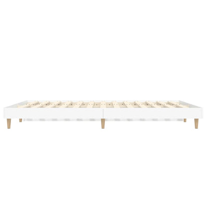 Cadre de lit sans matelas blanc 140x190 cm bois d'ingénierie