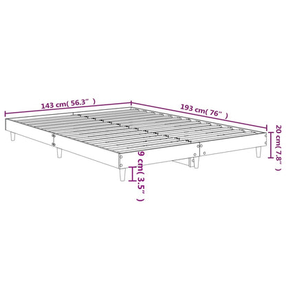 Cadre de lit sans matelas blanc 140x190 cm bois d'ingénierie