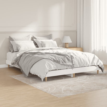 Cadre de lit sans matelas blanc 140x190 cm bois d'ingénierie