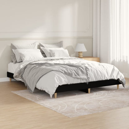 Cadre de lit sans matelas noir 140x190 cm bois d'ingénierie