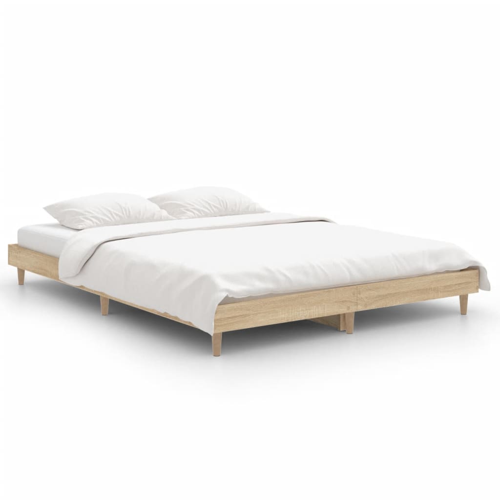 Cadre de lit sans matelas chêne sonoma 140x190 cm