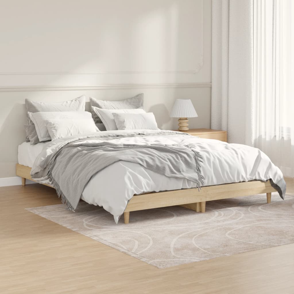 Cadre de lit sans matelas chêne sonoma 140x190 cm