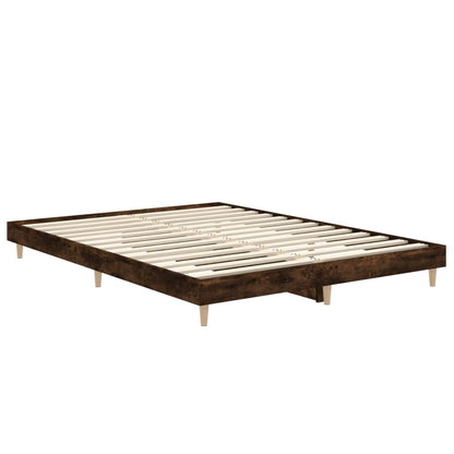 Cadre de lit sans matelas chêne fumé 140x190 cm bois ingénierie