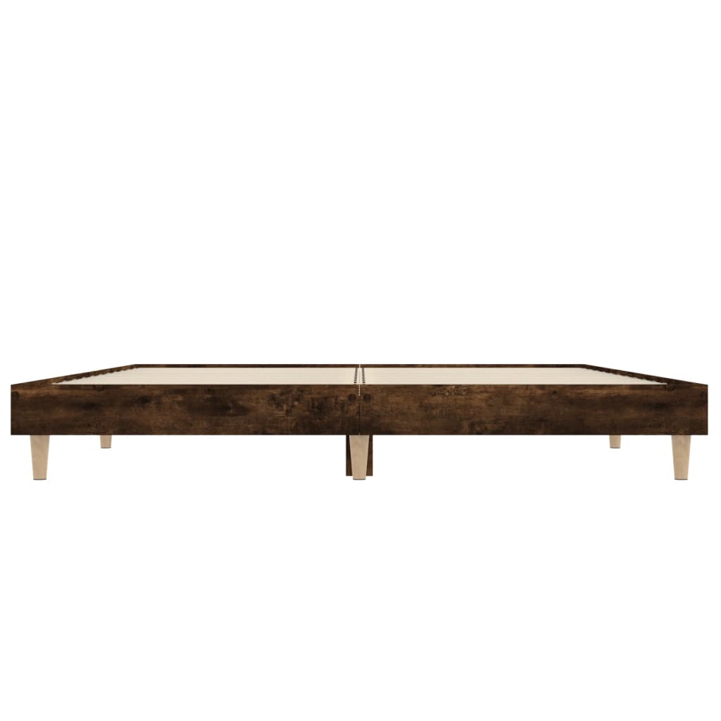 Cadre de lit sans matelas chêne fumé 140x190 cm bois ingénierie