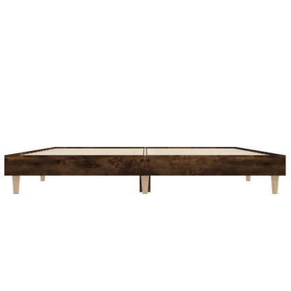 Cadre de lit sans matelas chêne fumé 140x190 cm bois ingénierie