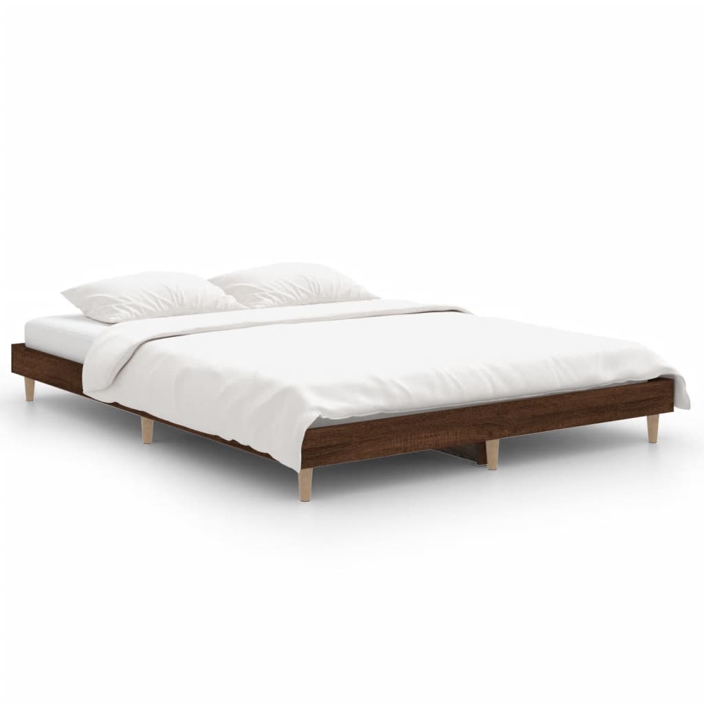 Cadre de lit sans matelas chêne marron 140x190 cm