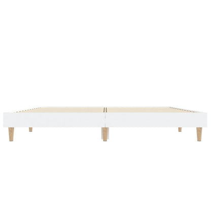 Cadre de lit sans matelas blanc 135x190 cm bois d'ingénierie