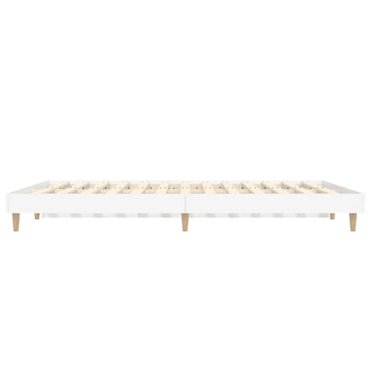 Cadre de lit sans matelas blanc 135x190 cm bois d'ingénierie