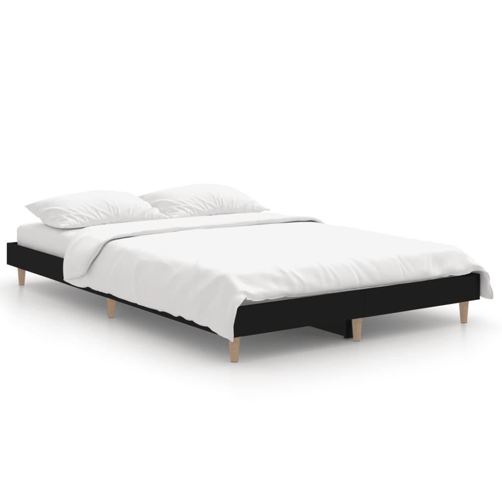 Cadre de lit sans matelas noir 120x190 cm bois d'ingénierie