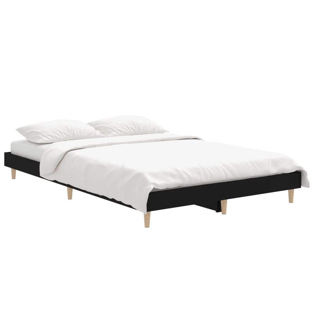 Cadre de lit sans matelas noir 120x190 cm bois d'ingénierie