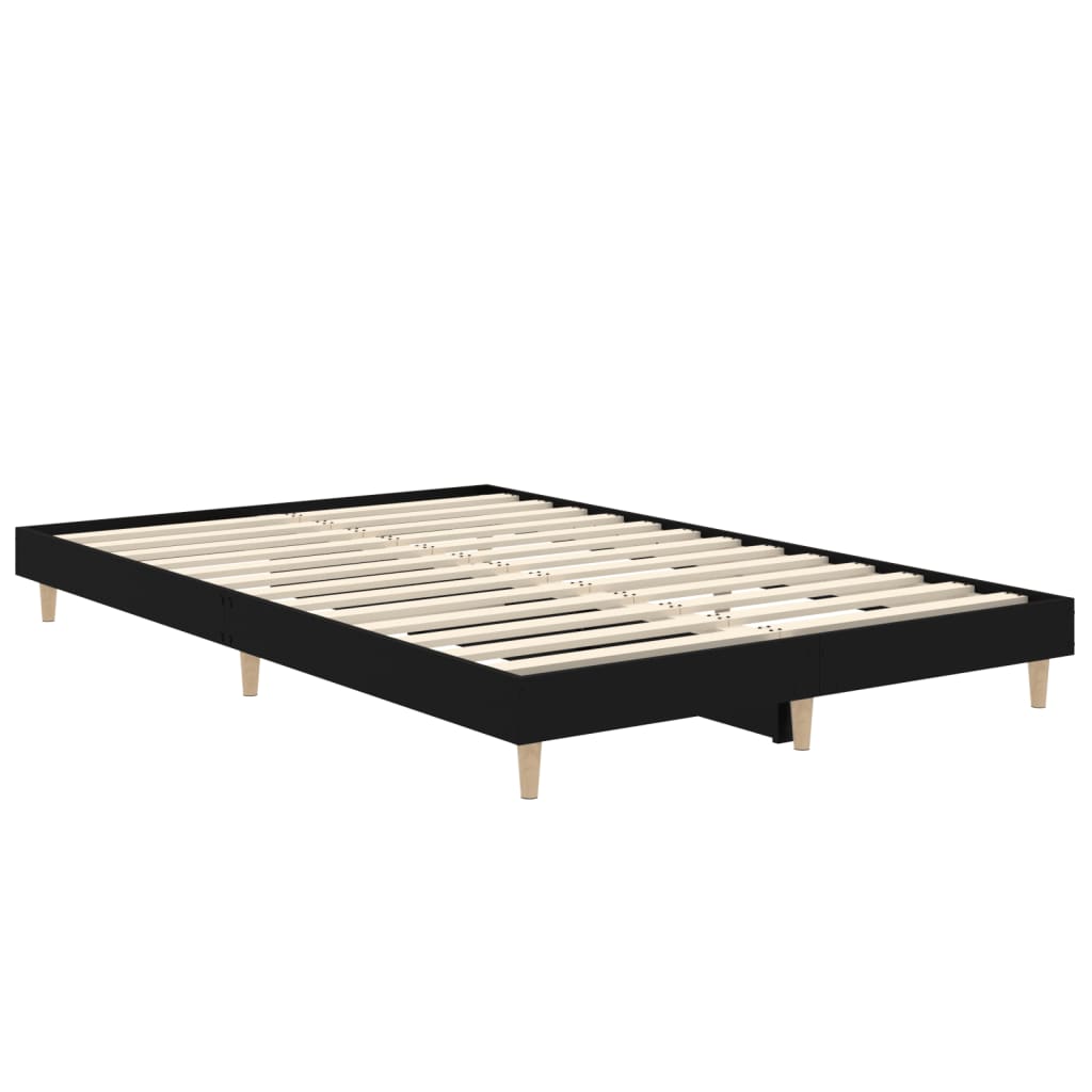 Cadre de lit sans matelas noir 120x190 cm bois d'ingénierie