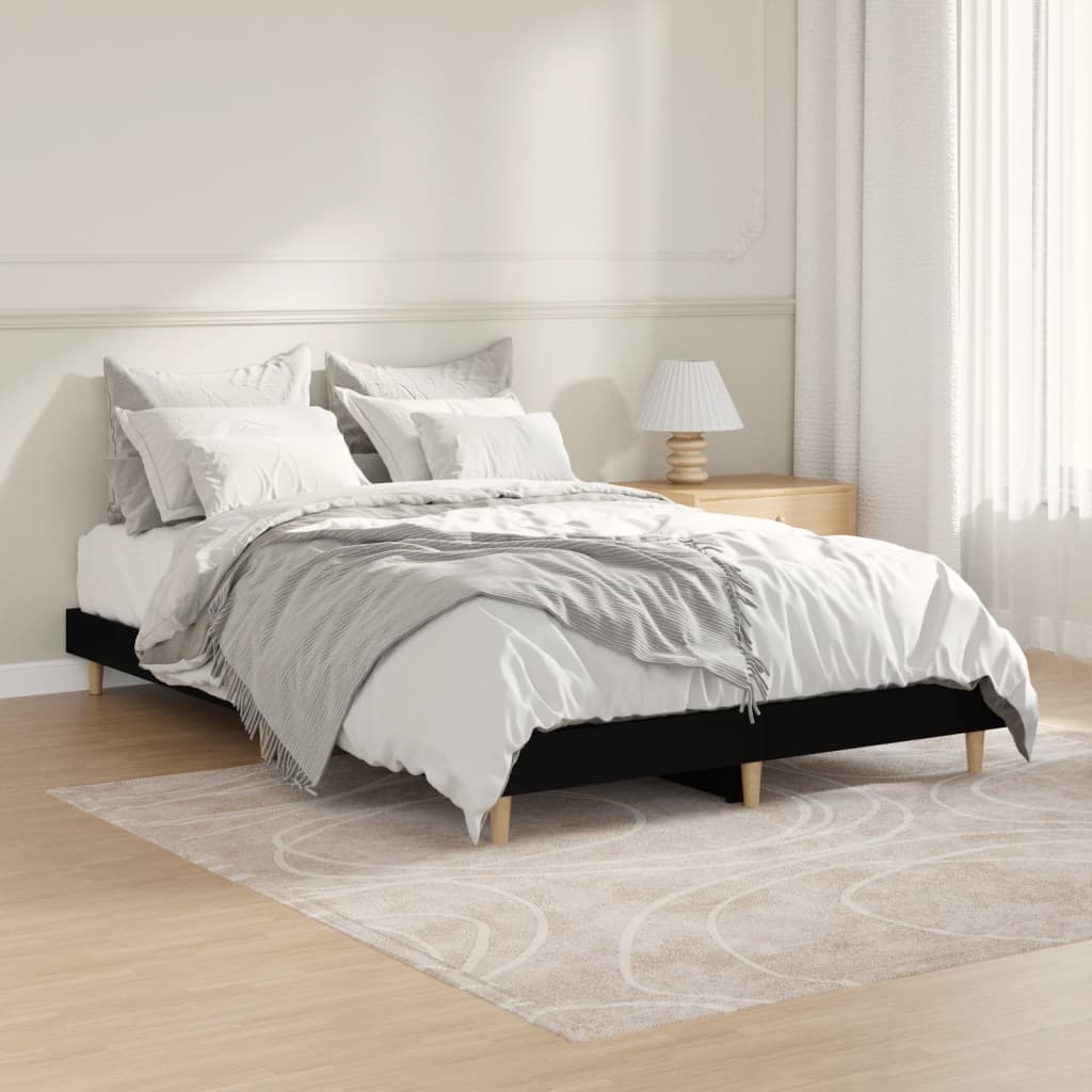 Cadre de lit sans matelas noir 120x190 cm bois d'ingénierie