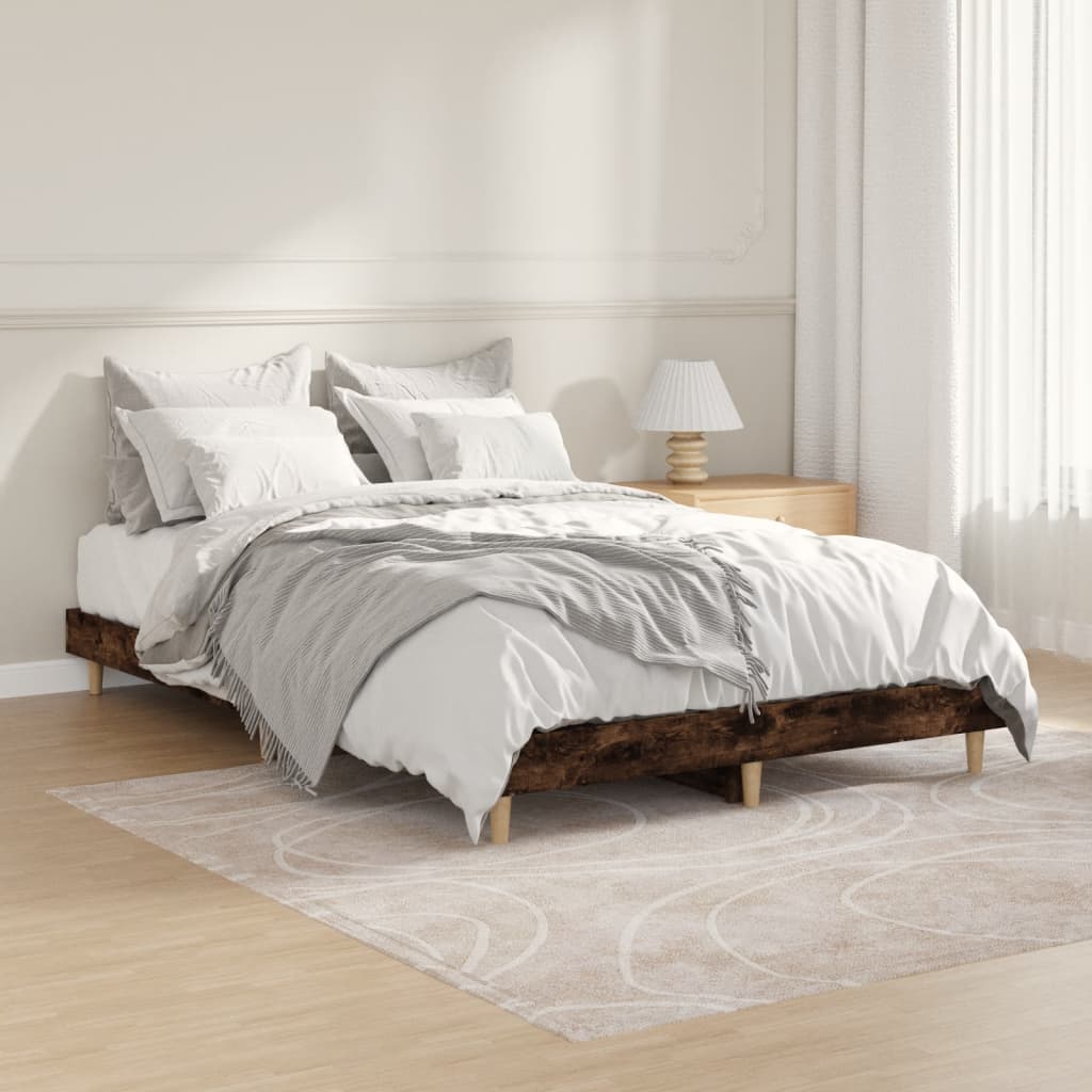 Cadre de lit sans matelas chêne fumé 120x190 cm bois ingénierie