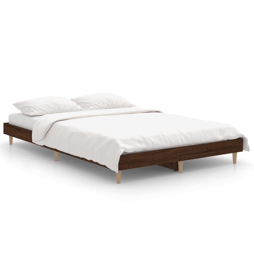 Cadre de lit sans matelas chêne marron 120x190 cm