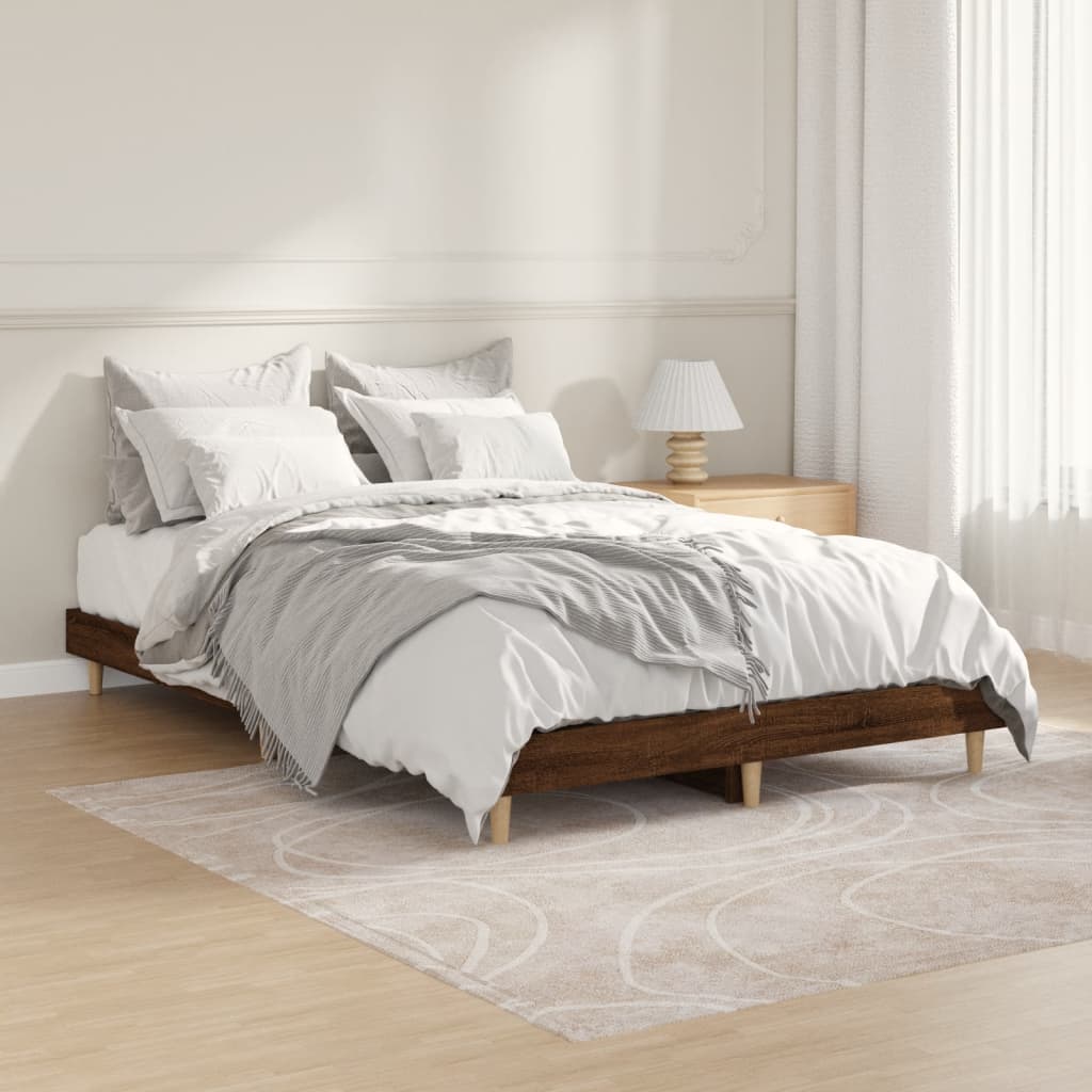 Cadre de lit sans matelas chêne marron 120x190 cm