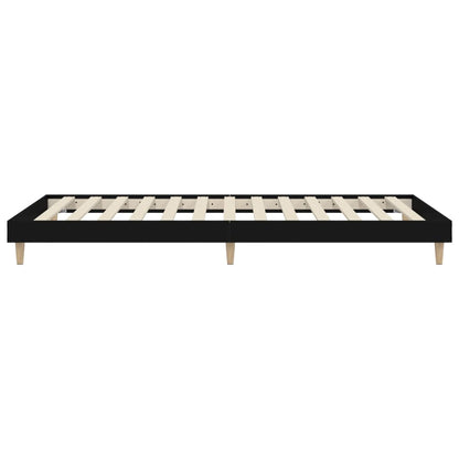 Cadre de lit sans matelas noir 90x190 cm bois ingénierie