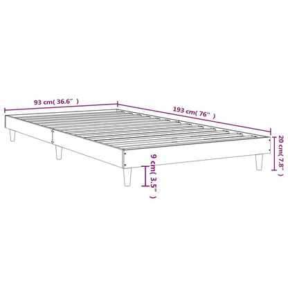 Cadre de lit sans matelas noir 90x190 cm bois ingénierie