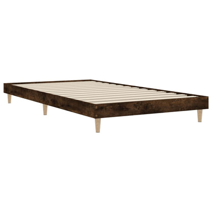 Cadre de lit sans matelas chêne fumé 90x190cm bois d'ingénierie