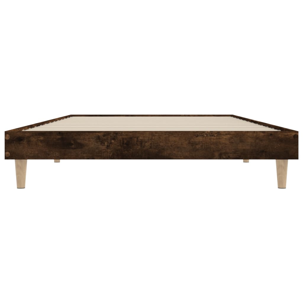 Cadre de lit sans matelas chêne fumé 90x190cm bois d'ingénierie