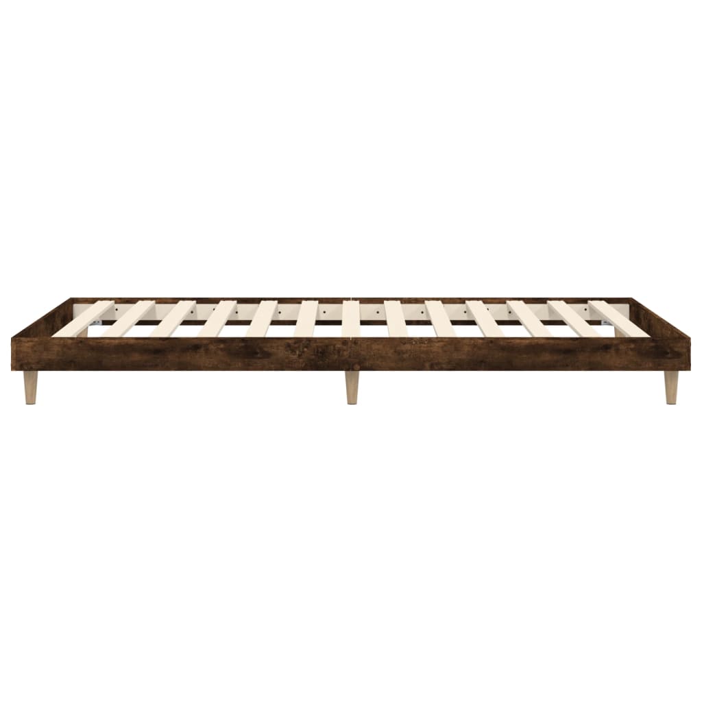 Cadre de lit sans matelas chêne fumé 90x190cm bois d'ingénierie