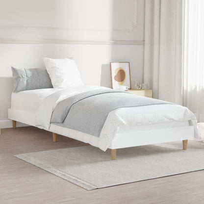 Cadre de lit sans matelas blanc 75x190 cm bois d'ingénierie