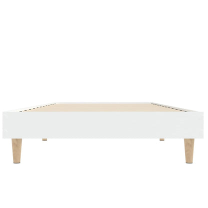 Cadre de lit sans matelas blanc 75x190 cm bois d'ingénierie