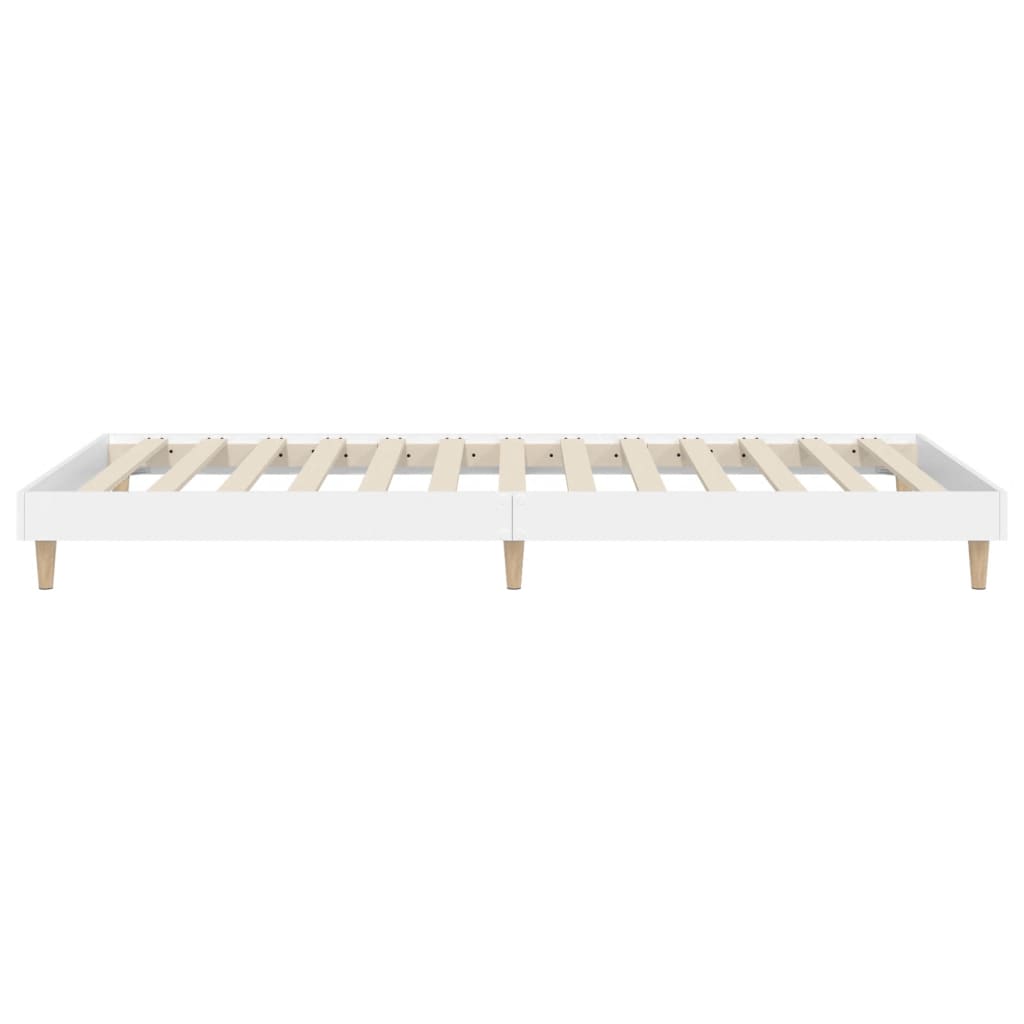 Cadre de lit sans matelas blanc 75x190 cm bois d'ingénierie