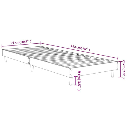 Cadre de lit sans matelas blanc 75x190 cm bois d'ingénierie