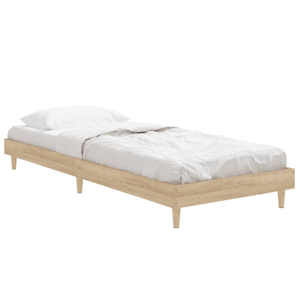 Cadre de lit sans matelas chêne sonoma 75x190 cm