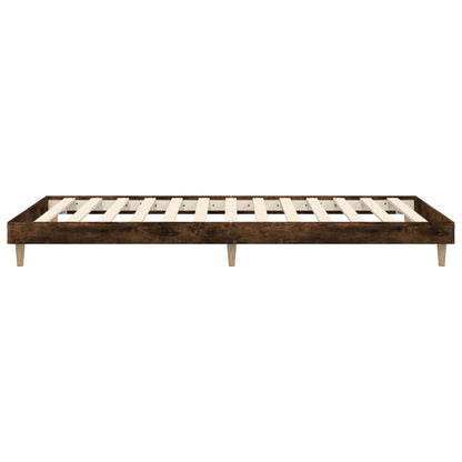 Cadre de lit chêne fumé 75x190 cm bois d'ingénierie