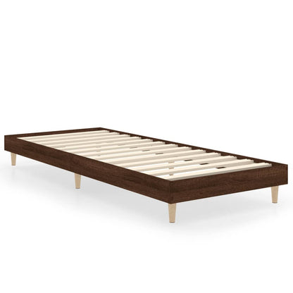 Cadre de lit sans matelas chêne marron 75x190cm bois ingénierie